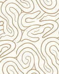 Abstract Swirl Cream Gold Pattern Rug