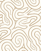 Abstract Swirl Cream Gold Pattern Rug