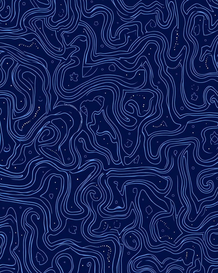Abstract Swirl Star Pattern Rug