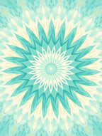 Aqua Petal Mandala Pattern Rug