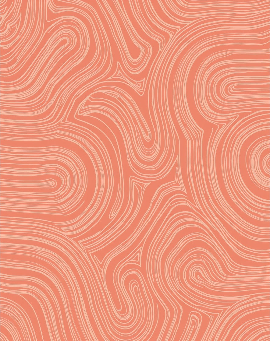 Coral Abstract Swirl Pattern Rug