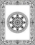 Ornate Round Floral Border Design Rug