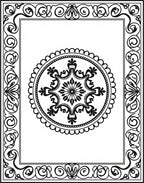 Ornate Round Floral Border Design Rug