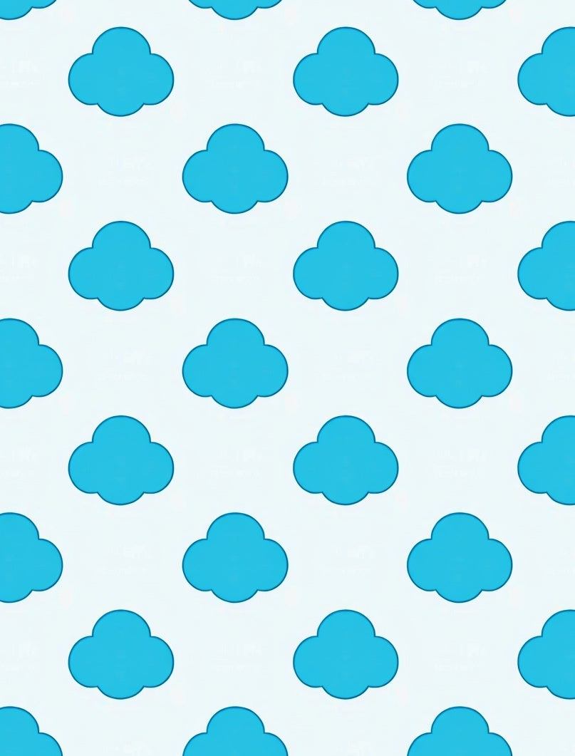 Charming Blue Cloud Pattern Rug