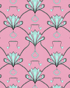 Art Nouveau Fan Ribbon Pattern Rug
