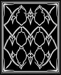 Gothic Ornate Black White Pattern Rug