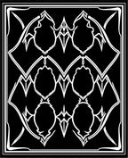 Gothic Ornate Black White Pattern Rug