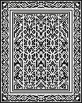 Abstract Mono Black White Patterned Rug