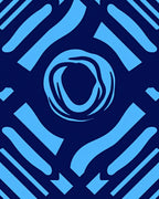 Abstract Blue Swirl Stripe Pattern Rug