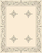 Elegant Scrollwork and Floral Medallion Pattern Rug