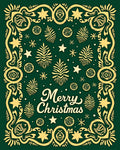 Ornate Festive Green Gold Medallion Rug