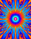 Vibrant Sunburst Floral Mandala Rug