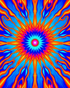 Vibrant Sunburst Floral Mandala Rug