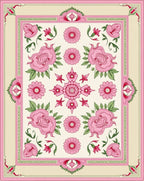 Pink Floral Garden Medallion Rug