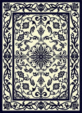 Ornate Floral Scrollwork Pattern Rug