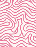 Pink Abstract Wavy Lines Rug