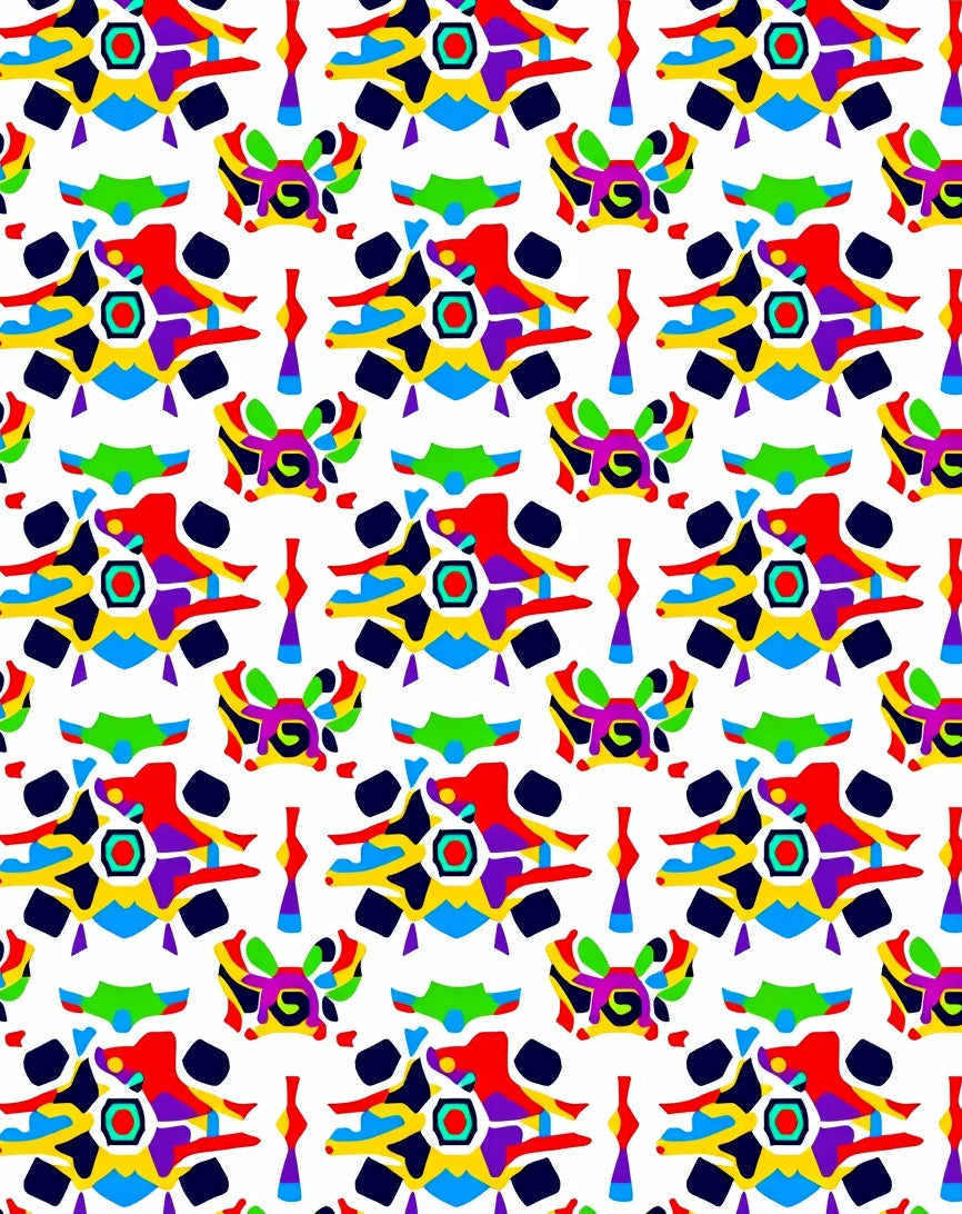 Vibrant Geometric Pattern Kaleidoscope Rug