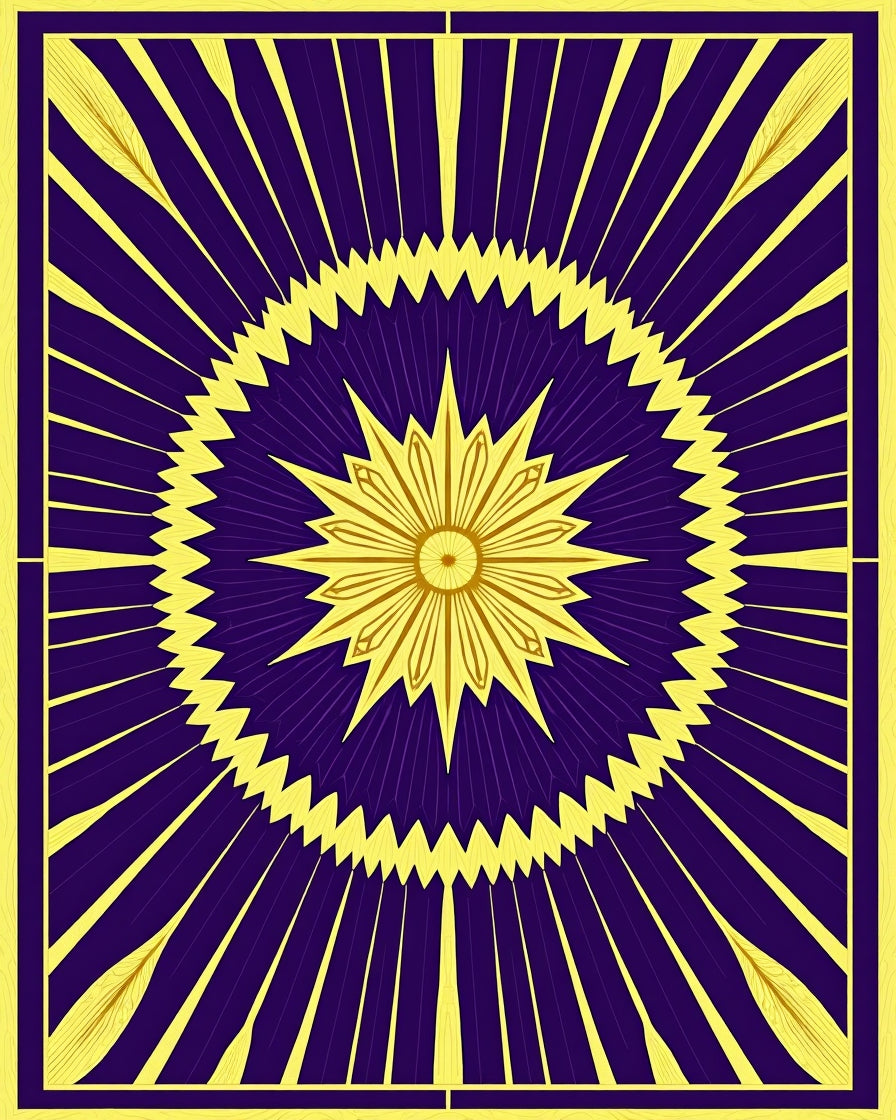 Art Deco Sunburst Pattern Rug