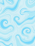 Abstract Swirls Teal Blue Rug