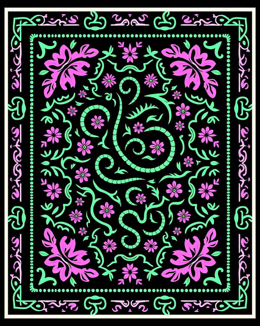 Ornate Floral Pattern With Swirls Design Rug