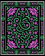 Ornate Floral Pattern With Swirls Design Rug