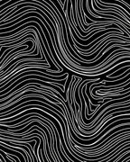 Abstract Black White Wavy Lines Rug