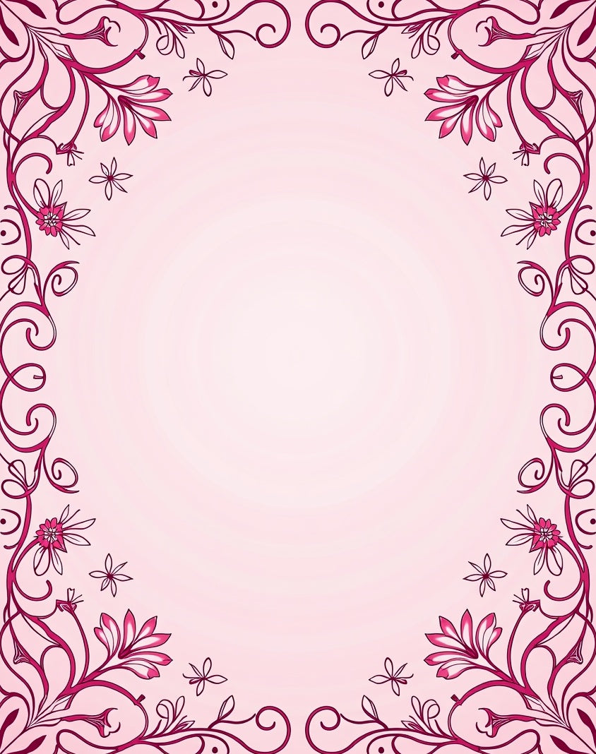 Elegant Floral Swirls In Pink Rug