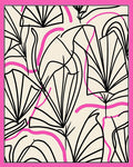 Botanical Lines Curves Pink Rug