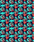 Bold Aqua And Coral Swirl Pattern Rug