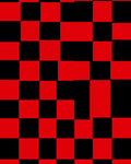 Bold Red Black Checkerboard Pattern Rug