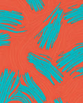 Vibrant Teal Brushstroke Pattern Rug