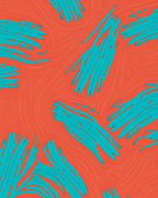 Vibrant Teal Brushstroke Pattern Rug