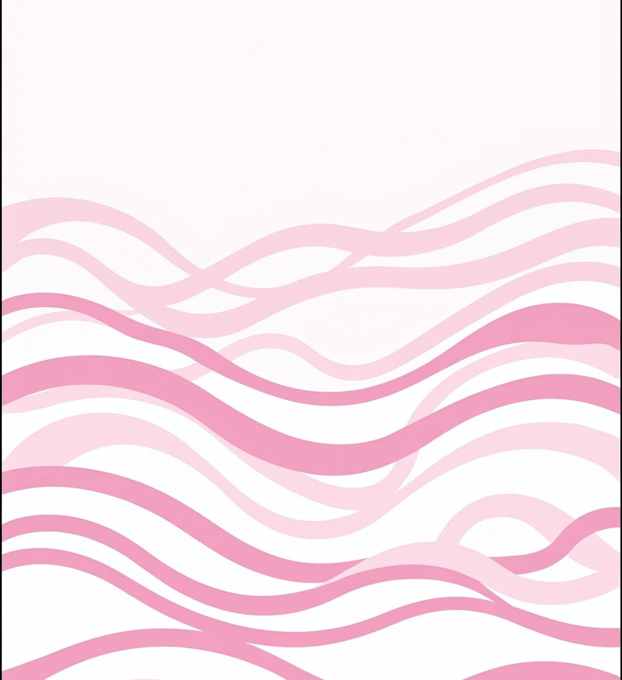 Soft Pink Wavy Abstract Lines Rug