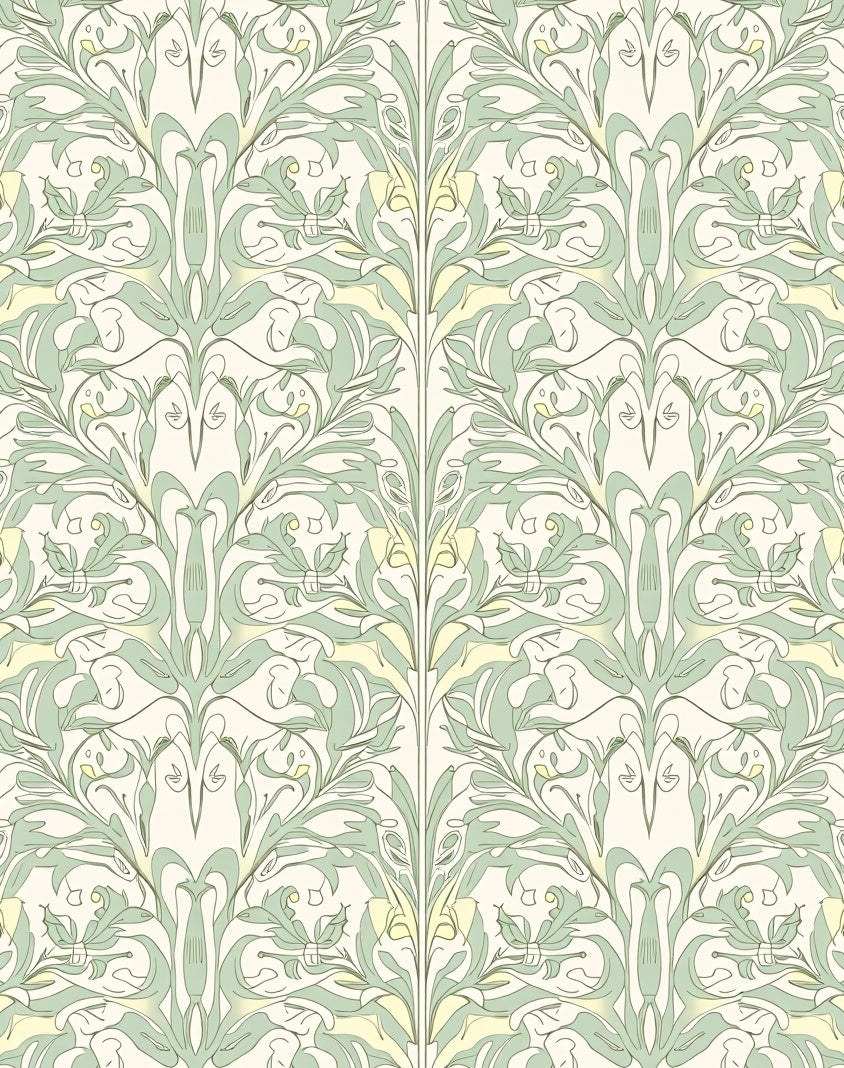 Art Nouveau Floral Swirls Rug