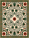 Art Nouveau Floral Swirl Pattern Rug