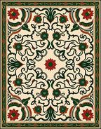 Art Nouveau Floral Swirl Pattern Rug