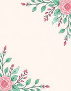 Pink Rose Floral Corner Design Rug