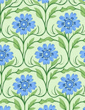 Art Nouveau Blue Floral Vines Rug