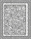 Swirling Floral Vines Bordered Abstract Rug