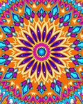 Vibrant Mandala With Abstract Blooms Rug