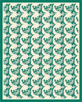 Emerald Abstract Tropical Leaf Pattern Rug