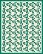 Emerald Abstract Tropical Leaf Pattern Rug