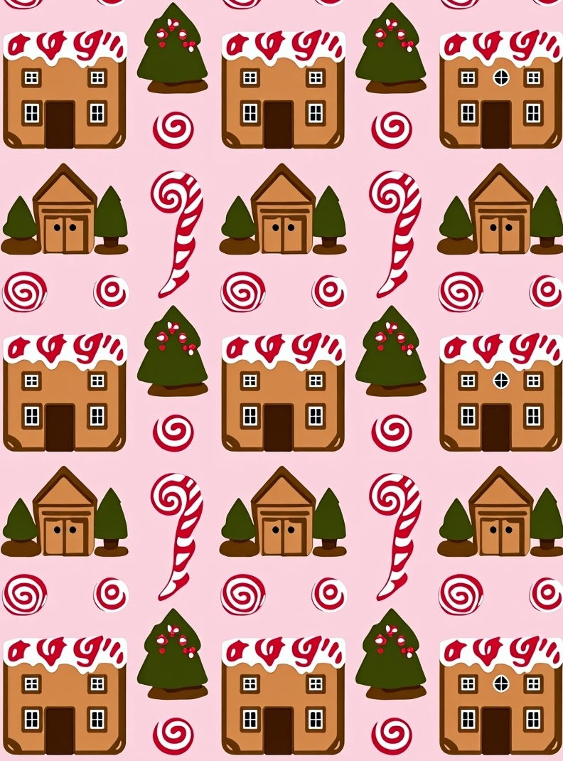Whimsical Gingerbread Houses Candy Canes Rug
