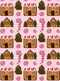 Whimsical Gingerbread Houses Candy Canes Rug