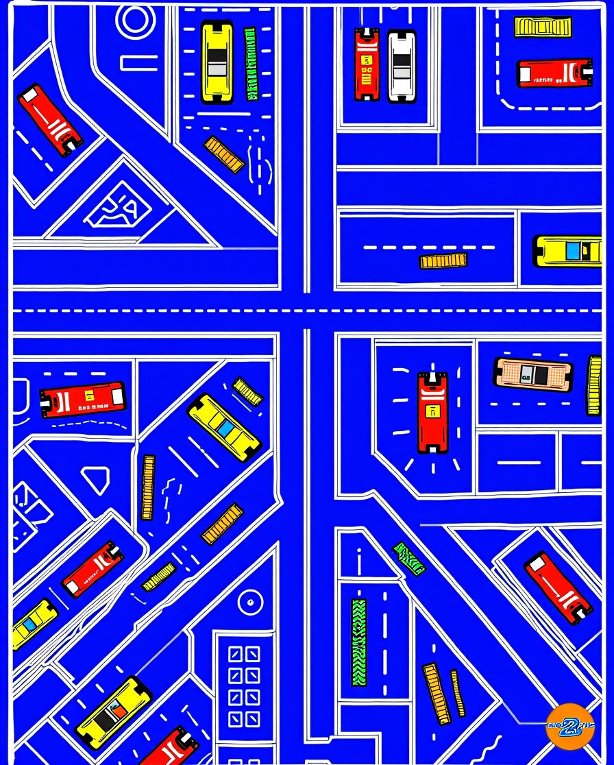 Urban Blue Hot Wheels Traffic Rug
