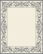 Ornate Black Floral Border Rug