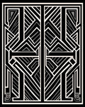 Art Deco Geometric Black White Design Rug