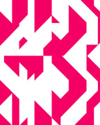 Geometric Abstract Pink White Pattern Rug