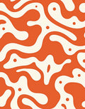 Organic Abstract Orange Cream Pattern Rug