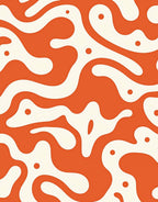 Organic Abstract Orange Cream Pattern Rug
